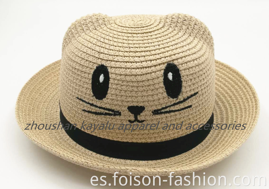 Hot Sell Kids New Animal With A Straw Hat Beach Hat1